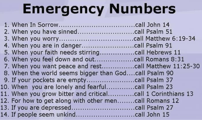 Christian mindfulness emergency numbers